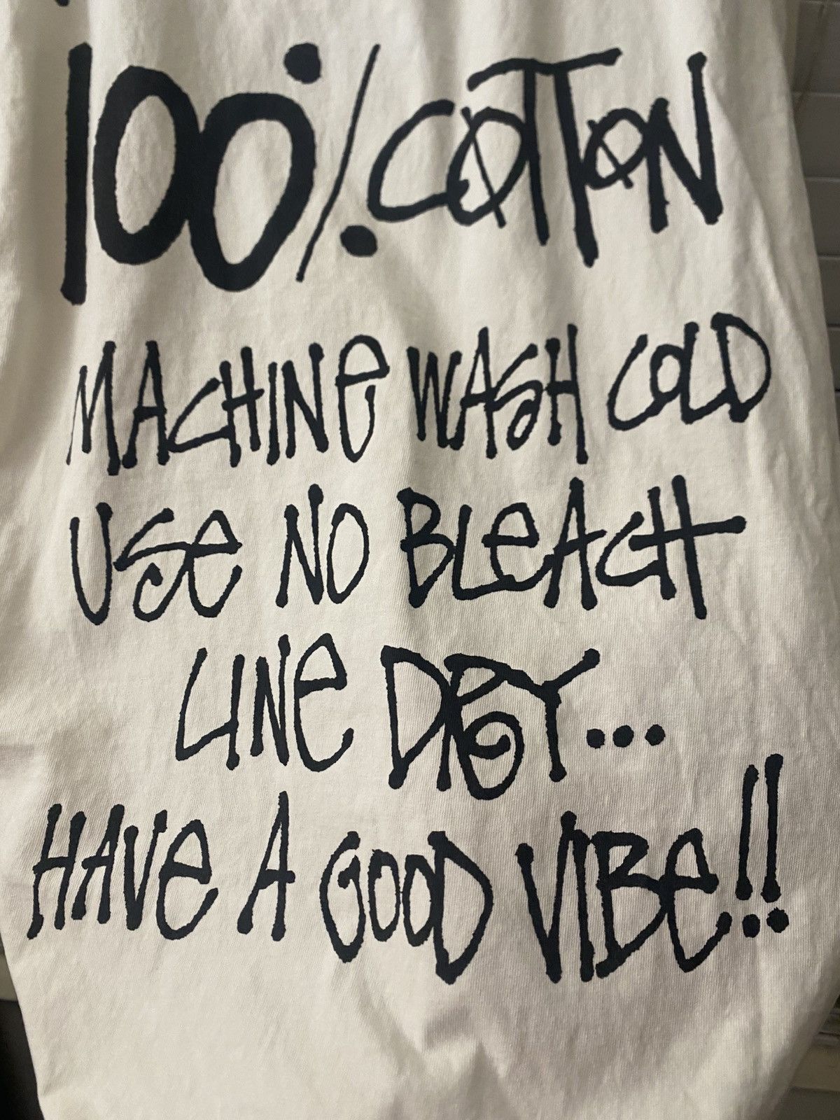 Stussy Stussy Cream Care Instructions Tee Size US XL / EU 56 / 4 - 4 Thumbnail