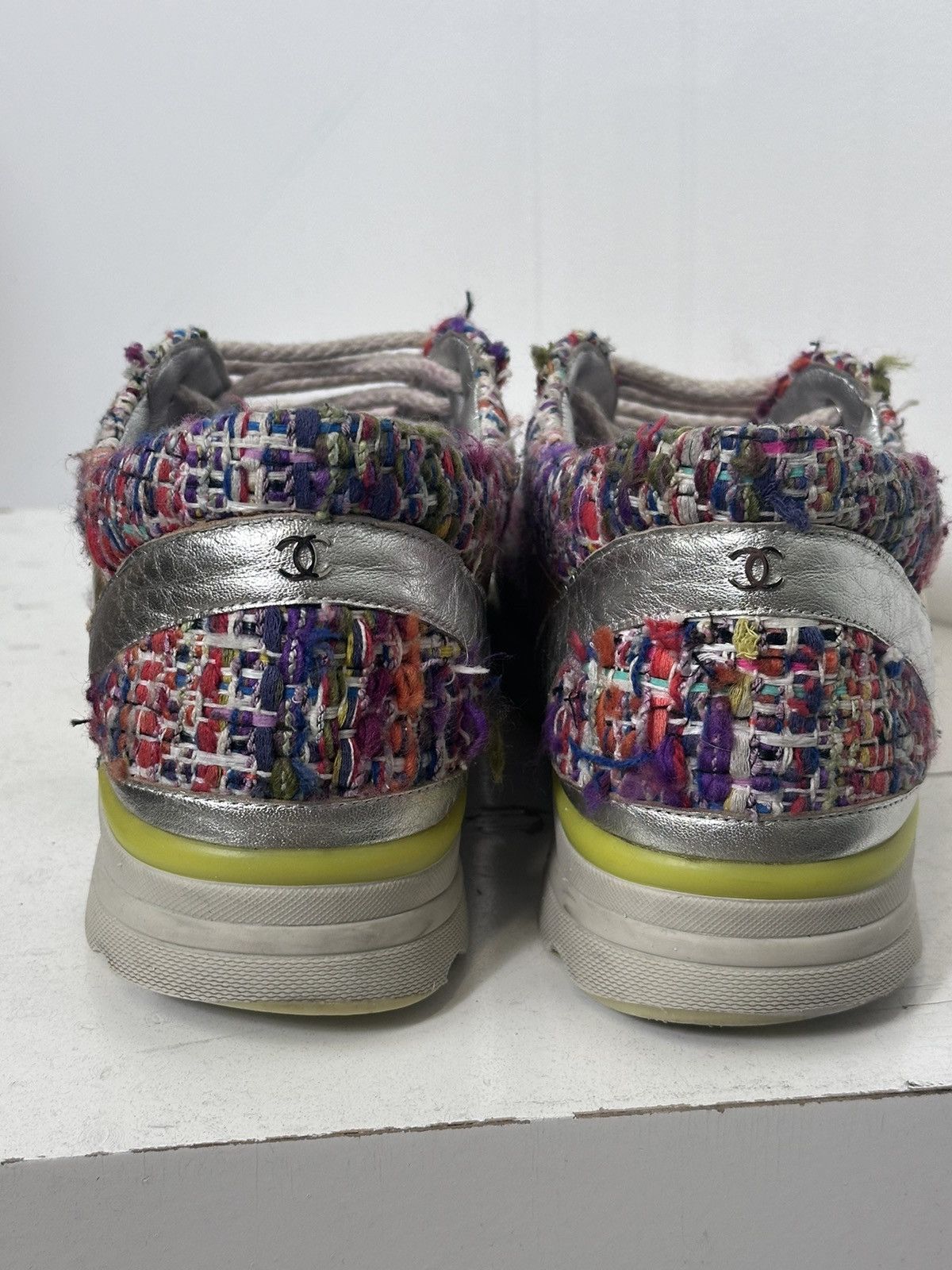 Chanel Tweed Lambskin Runway Sneakers - RAINBOW TWEED Size US 9 / EU 42 - 7 Thumbnail