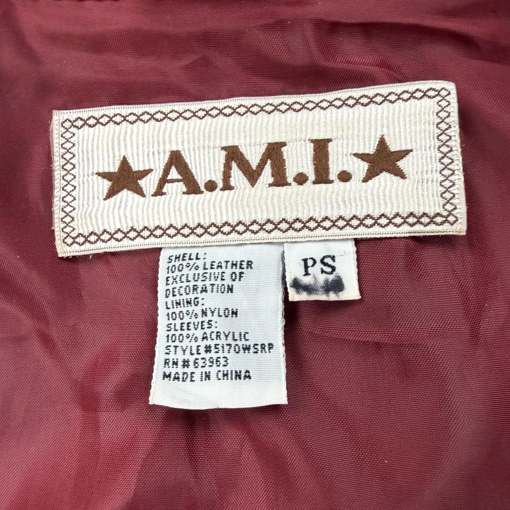 Vintage A.M.I Leather Jacket Womens Petite Small Red Suede Knit Sleeve Button Front Size S / US 4 / IT 40 - 4 Thumbnail