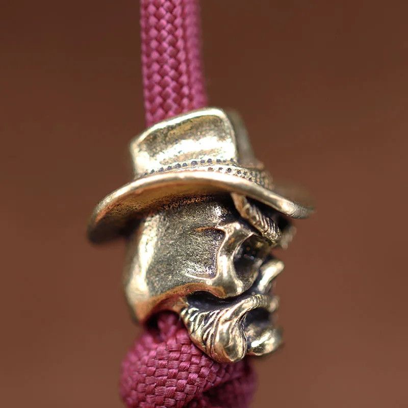 Handmade 3Pcs Cowboy Old Skull Knife Beads Paracord Bead Zipper Charm Size ONE SIZE - 4 Thumbnail