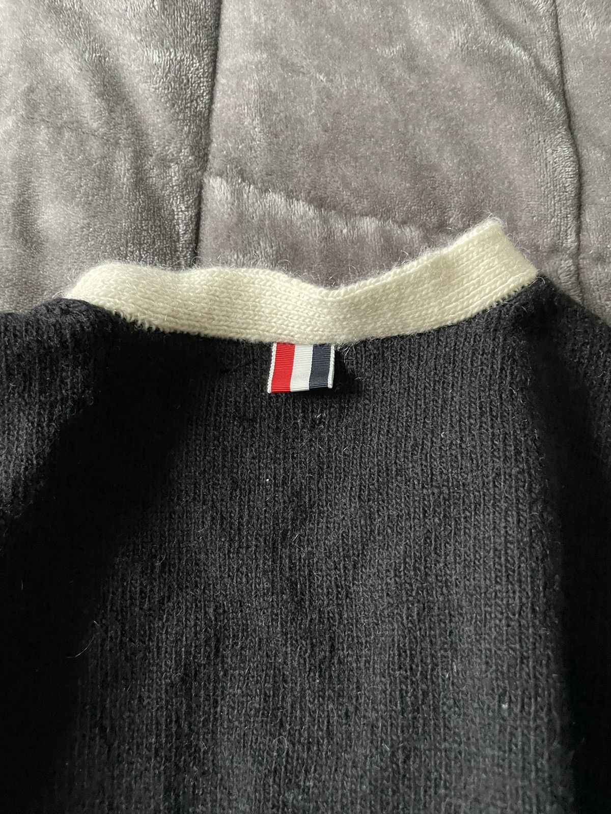 Thom Browne RARE- BLACK Mohair Tweed Jersey Stitch 4-bar Cardigan Size US L / EU 52-54 / 3 - 11 Thumbnail