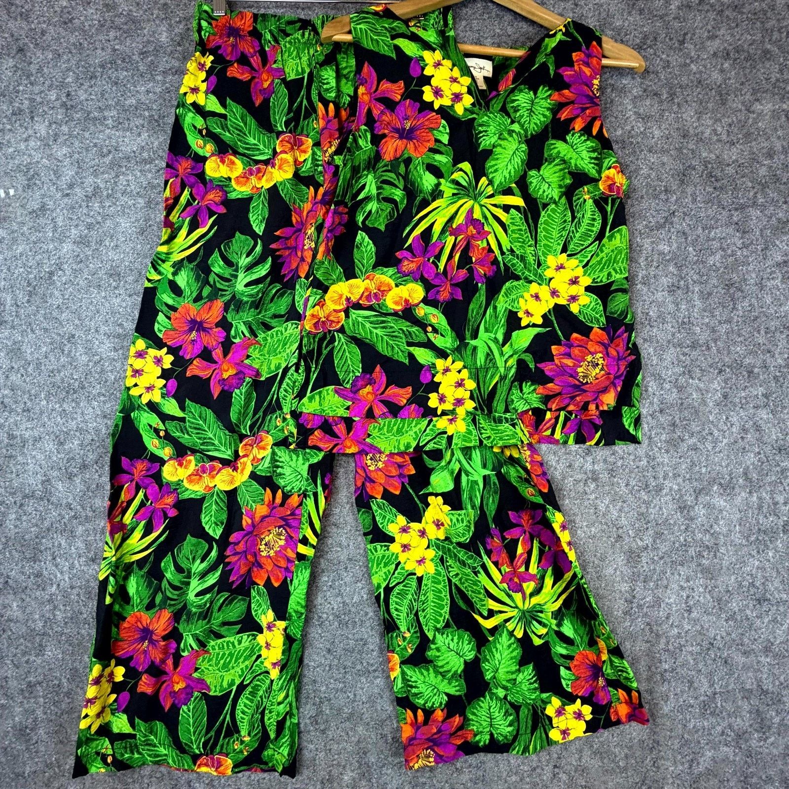 Panama Jack Panama Jack 2-Piece Pant Set Women Med Green Tropical Resort Size M / US 6-8 / IT 42-44 - 1 Thumbnail