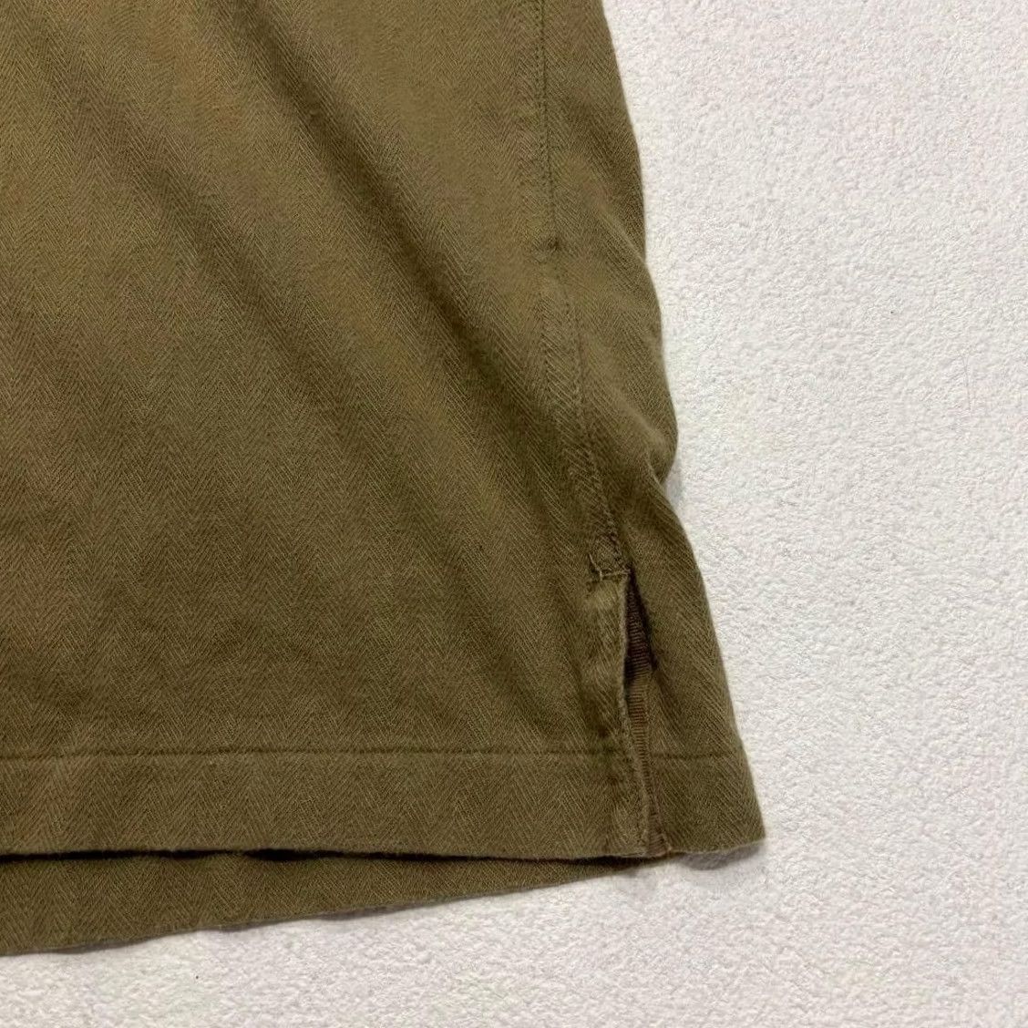 Ralph Lauren RRL RALPH LAUREN HERRINGBONE OPEN COLLAR POLO PULLOVER HOBLY OLIVE SIZE M USED Size US M / EU 48-50 / 2 - 6 Thumbnail