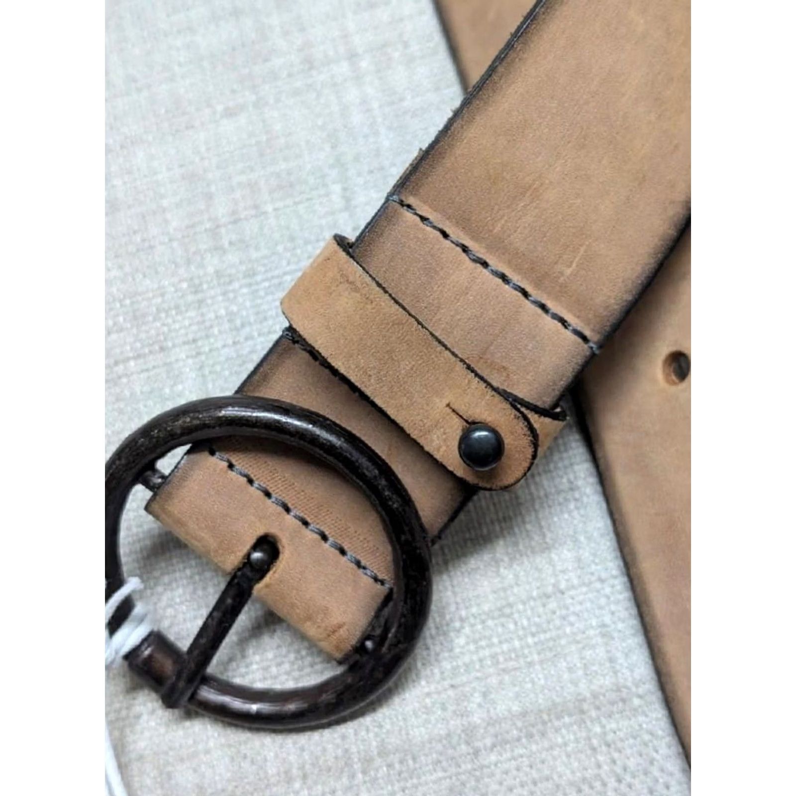 Vintage VINTAGE Amsterdam Heritage leather belt Unisex Adults 28 Brown Patina Rustic 1-3/4" Cowboys Western 90s Mens Size 28 - 2 Thumbnail