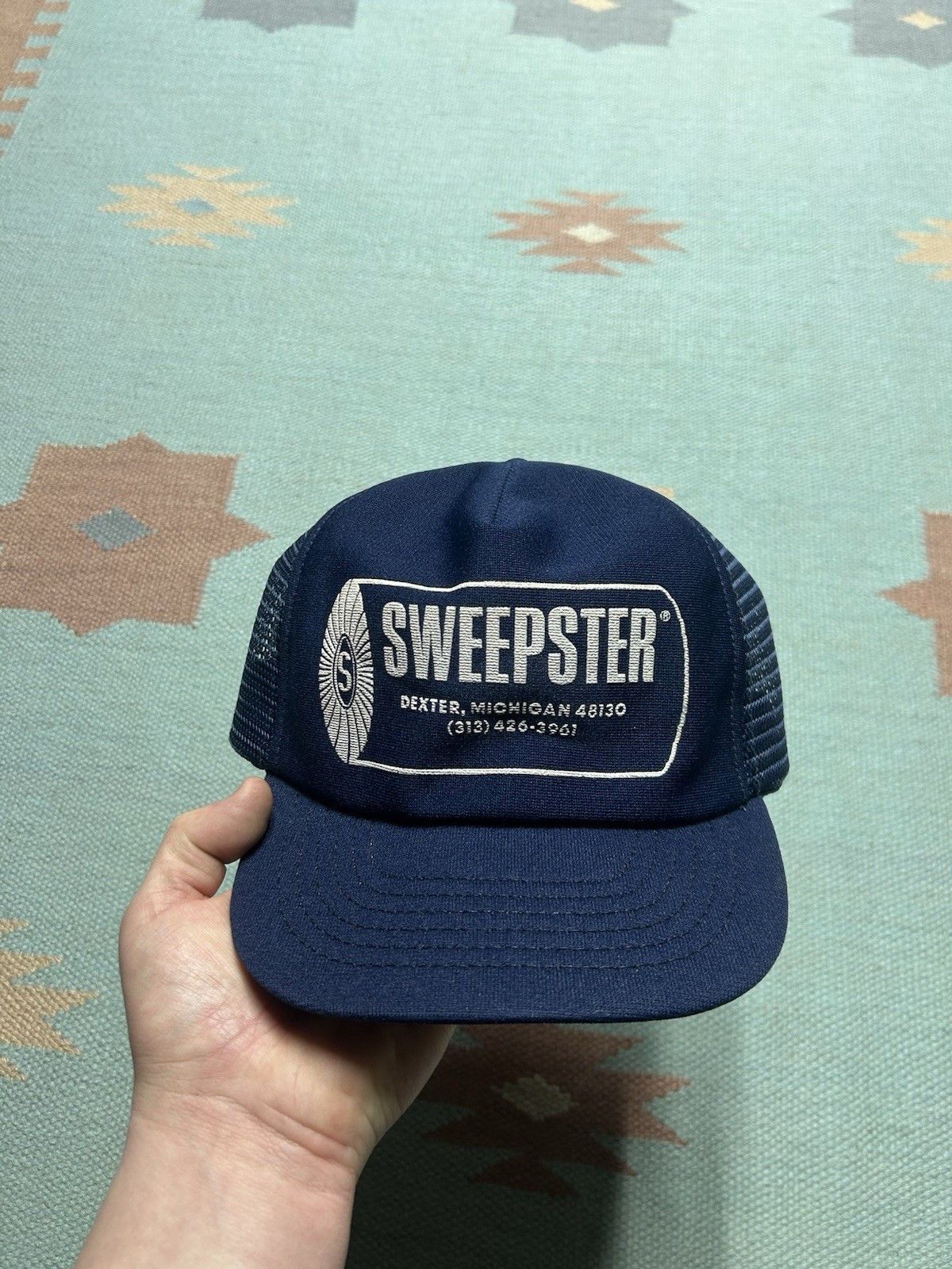 Vintage 80s trucker hat Sweepster Dexter Michigan rotary made USA Size ONE SIZE - 2 Thumbnail