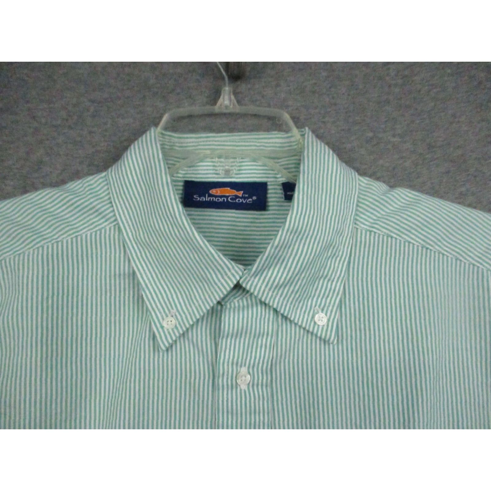 Vintage Salmon Cove Shirt Large Men's Long Sleeve Green White Stripe Button-Up Casual Shirt Size US L / EU 52-54 / 3 - 5 Thumbnail