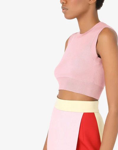 Dolce & Gabbana o1y0925 Sleeveless Sweater in Antique Rose Size S / US 4 / IT 40 - 2 Thumbnail