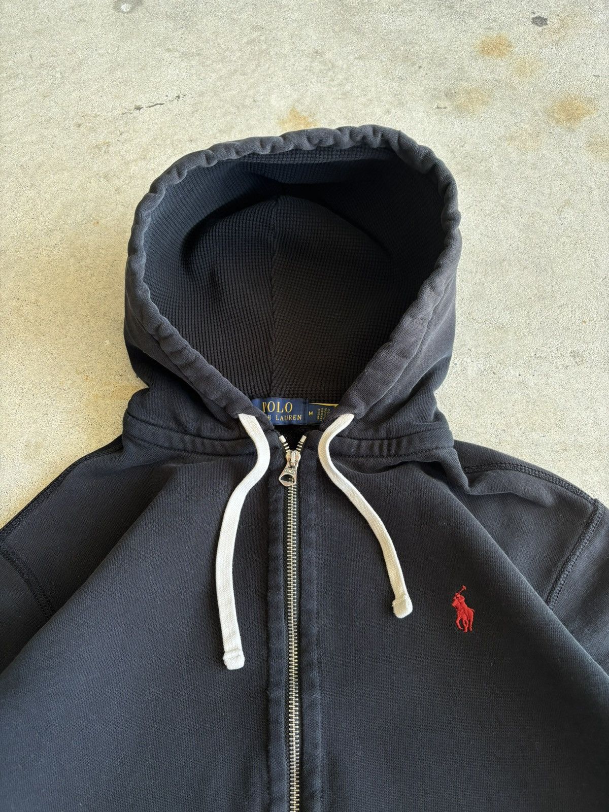 Polo Ralph Lauren Y2K Polo Ralph Lauren Black Distressed Thermal Lined Hoodie Size US M / EU 48-50 / 2 - 3 Thumbnail