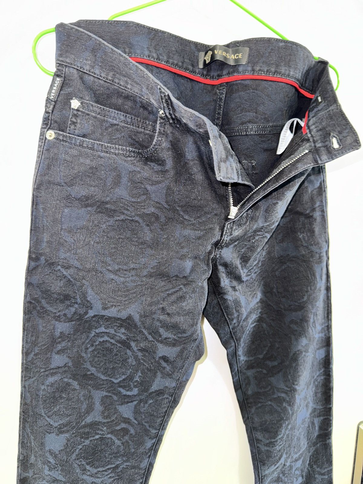 Versace Baroque Jeans Cody Fit Dark Navy blue Medusa Print Slim Size US 31 - 1 Thumbnail