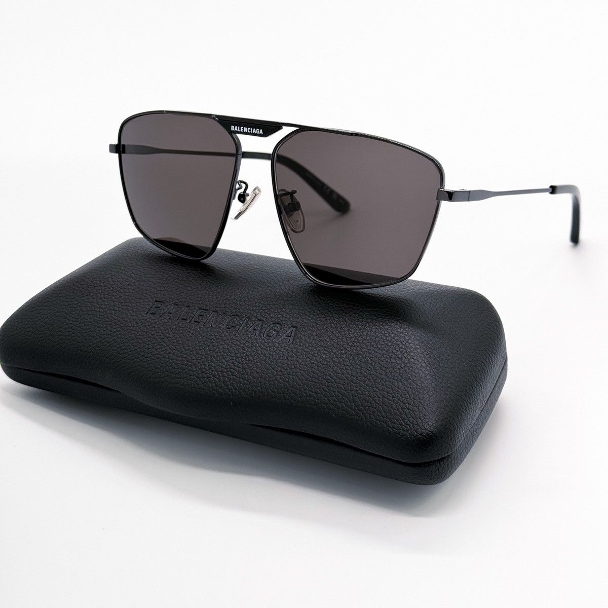 image of New Balenciaga Bb0246Sa 001 Aviator Black Unisex Sunglasses, Men's