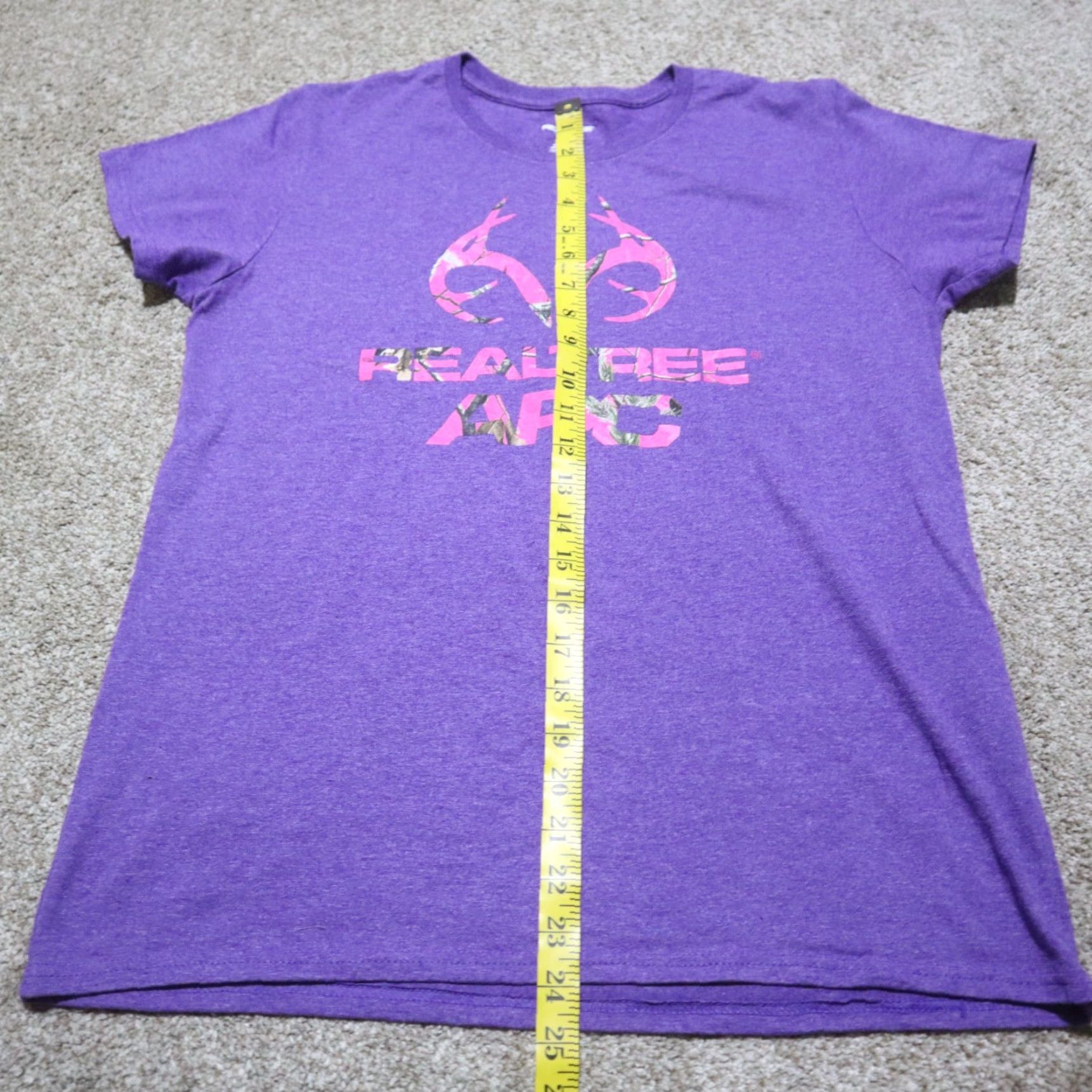 Realtree Realtree APC Purple Short Sleeve Shirt Adult Women's L Size Purple Regular Cotton Blend T-Shirt Women's Shirt 90s Graphic Style: Basic, Casual Size L / US 10 / IT 46 - 6 Thumbnail