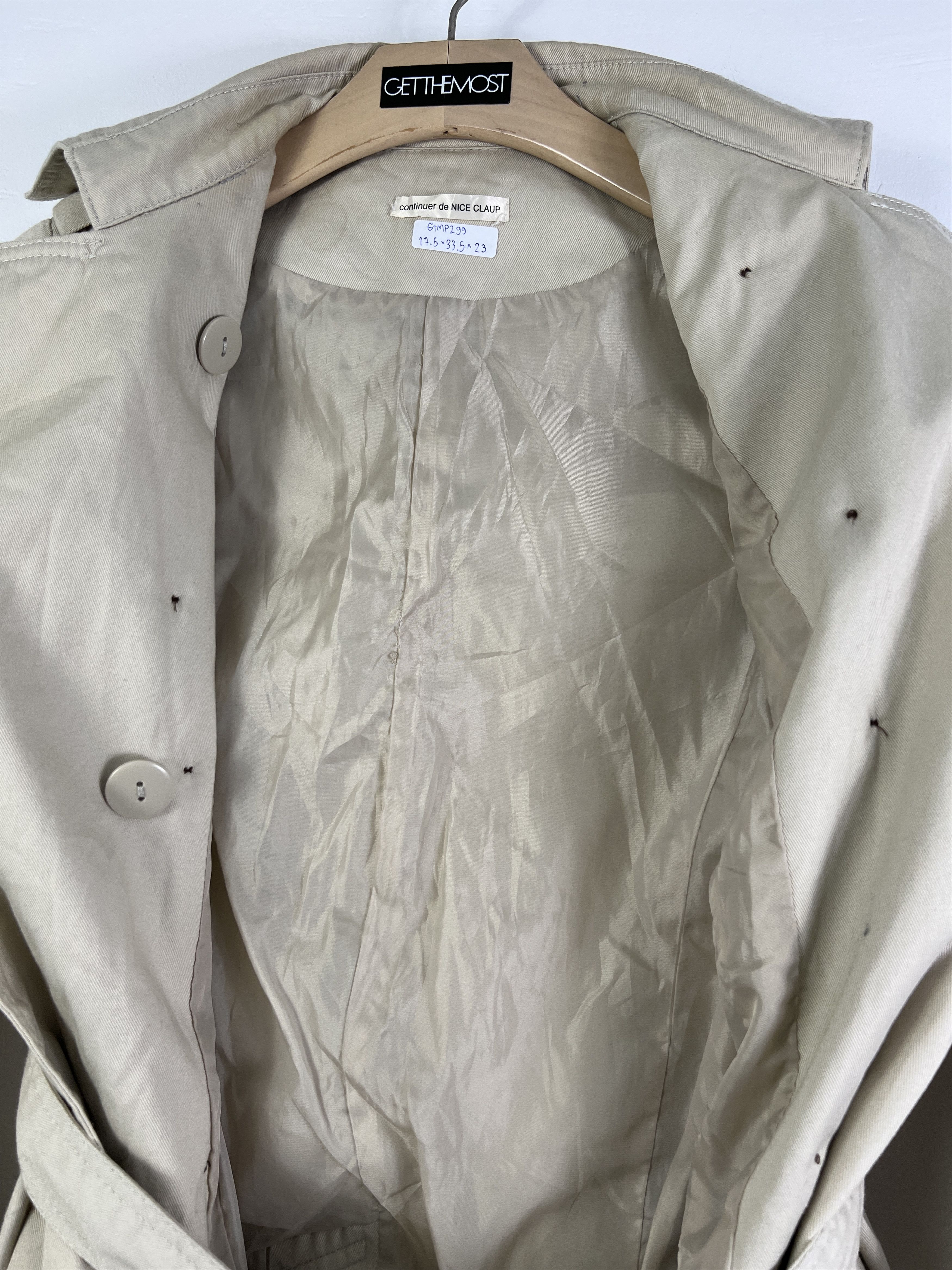 Japanese Brand continuer de NICE CLAUP Trench Coat (M) GTMP299 Size M / US 6-8 / IT 42-44 - 5 Thumbnail