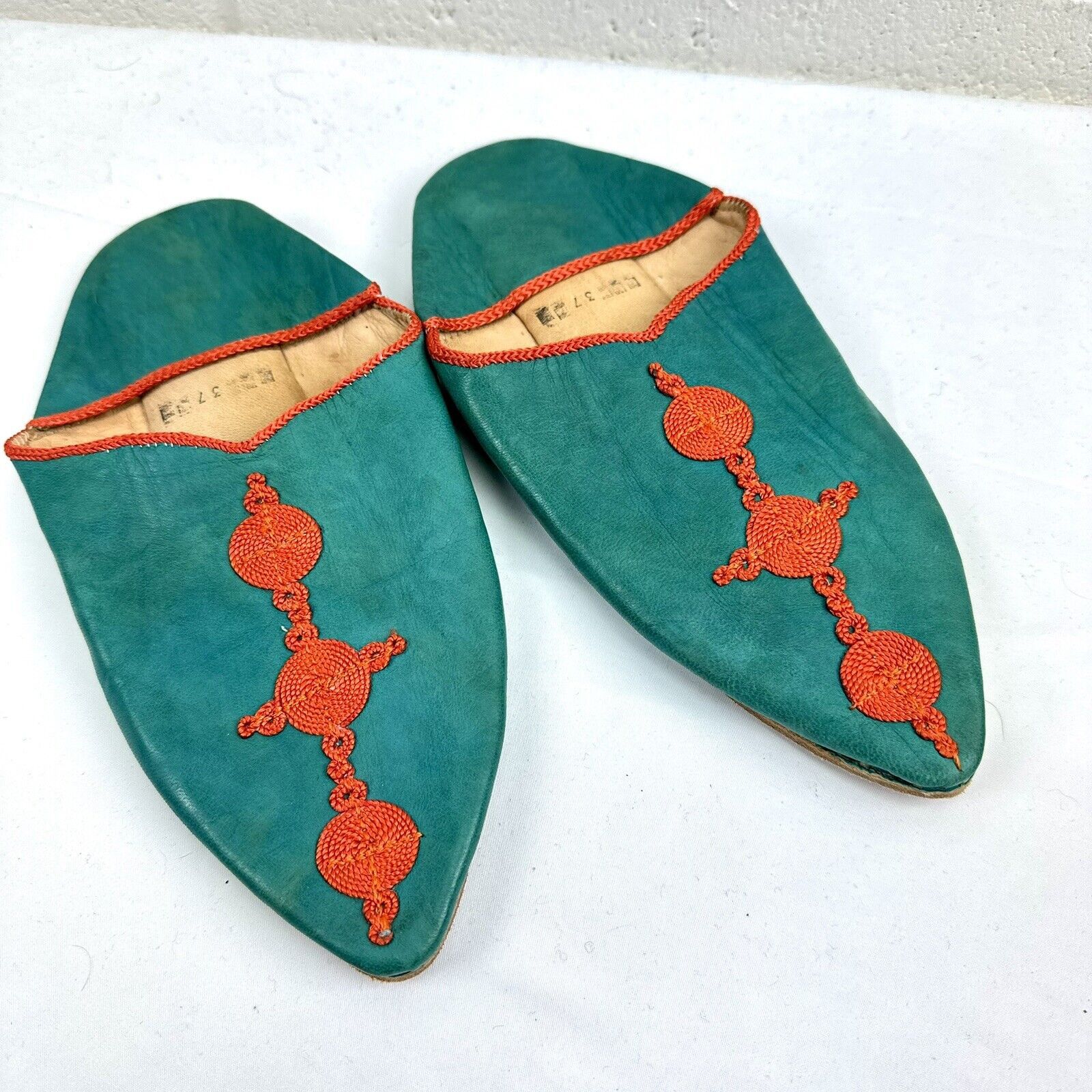 Handmade MOROCCAN TRADITIONAL HANDMADE SHEEP SKIN LEATHER Mules Sz6.5 Size US 6.5 / IT 36.5 - 1 Thumbnail
