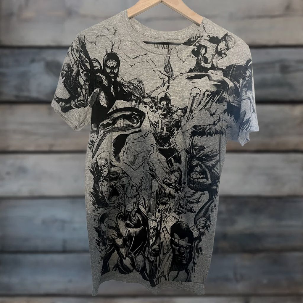 Vintage Marvel Shirt Mens Small Gray All Over Print Short Sleeve Size US S / EU 44-46 / 1 - 1 Thumbnail