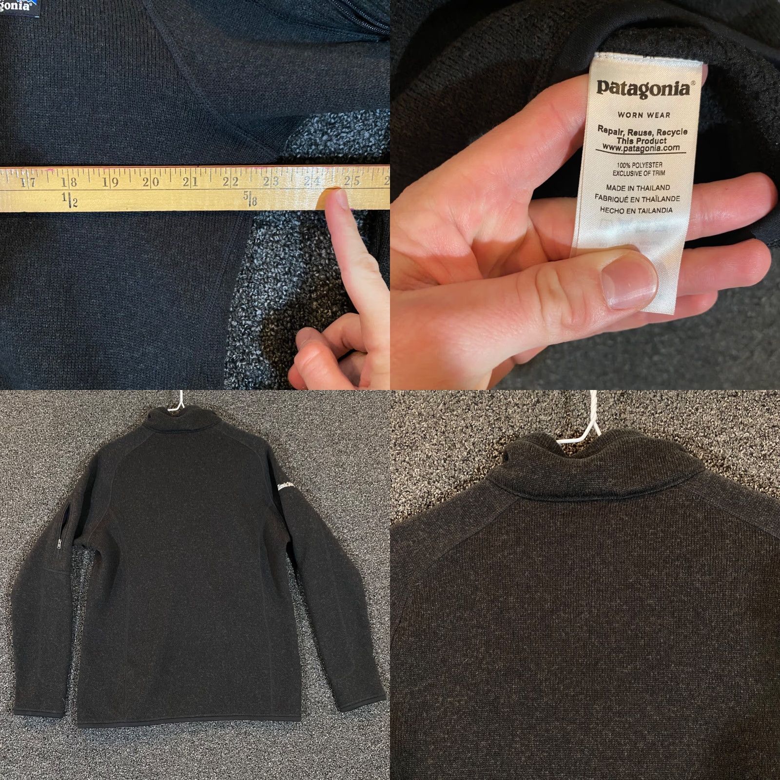 Patagonia PATAGONIA Better Sweater Womens XL Black 1/4 Zip Pullover Hiking Sorority Logo Jacket Size XL / US 12-14 / IT 48-50 - 8 Thumbnail