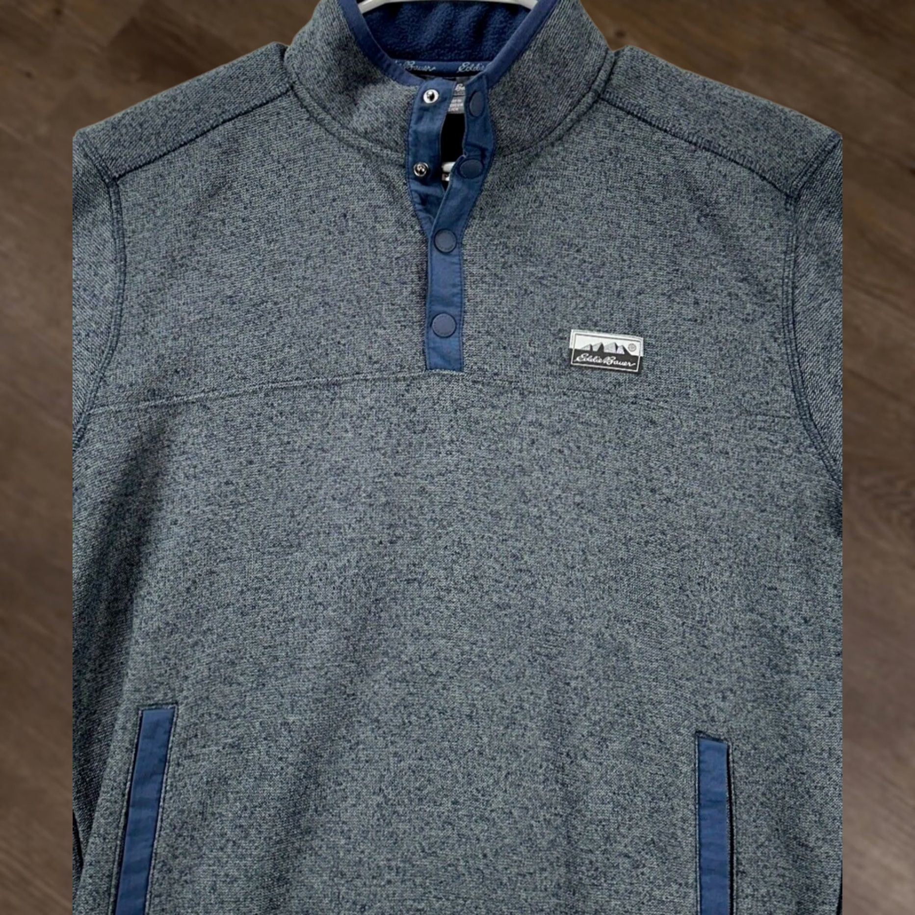 Eddie Bauer Eddie Bauer Sweater Mens Small Grey Navy Knit Fleece Snap Pullover Classic NEW Size US S / EU 44-46 / 1 - 1 Thumbnail