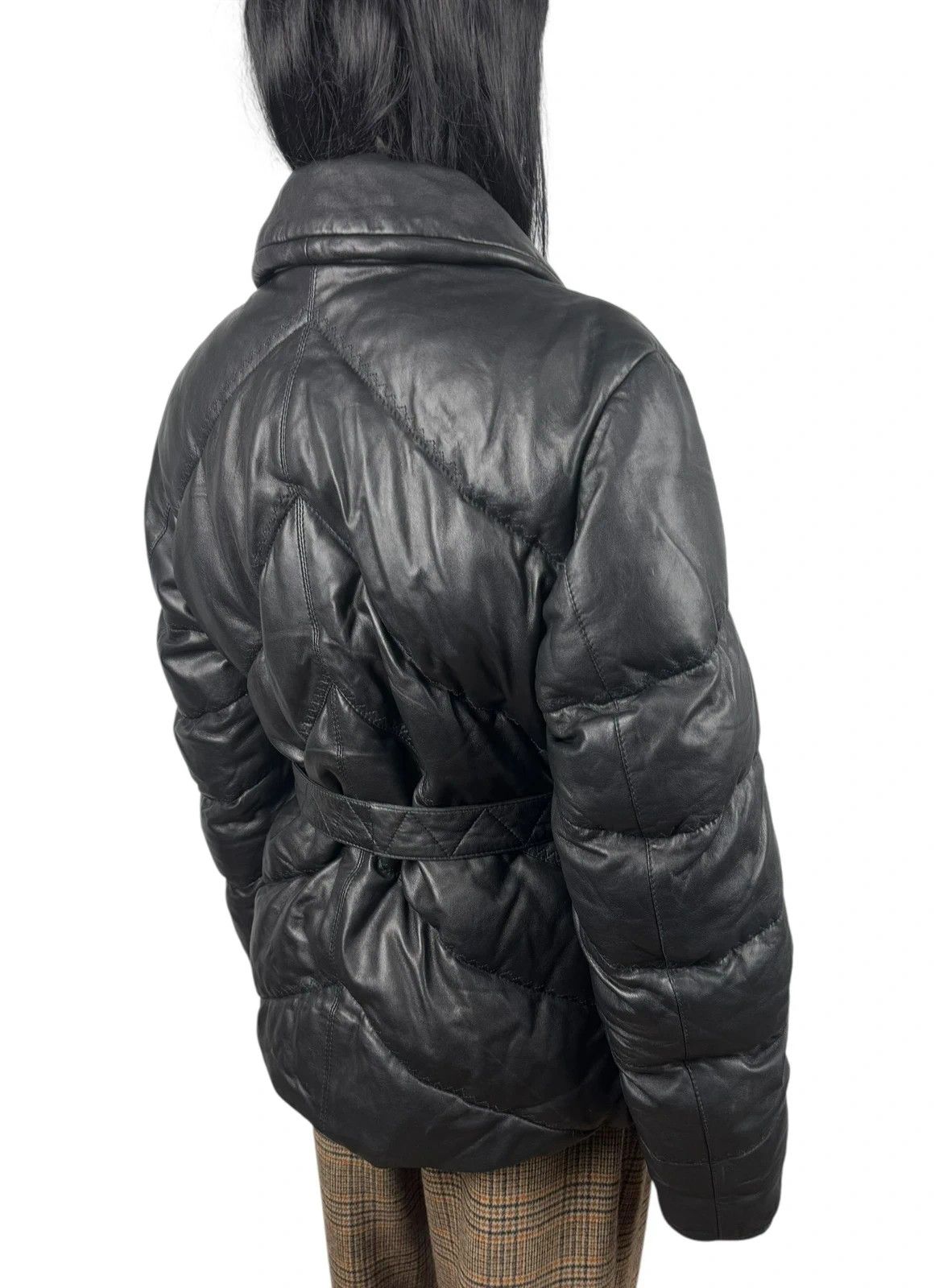 Orwell Genuine Leather Down Puffer Jacket Belted size M