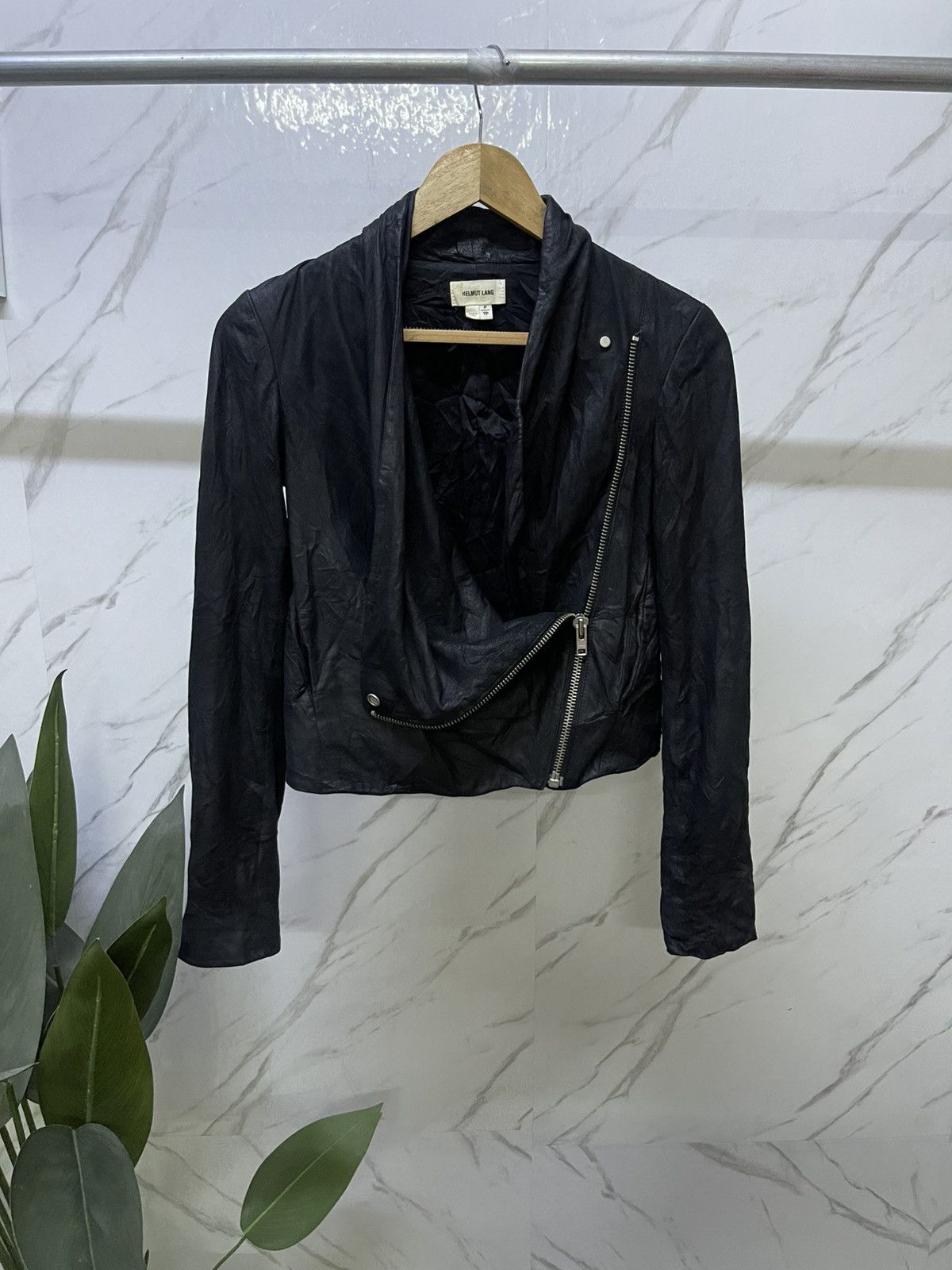 Helmut Lang Helmut Lang Draped Front Asymmetri-cal Lambskin Leather Size S / US 4 / IT 40 - 2 Thumbnail