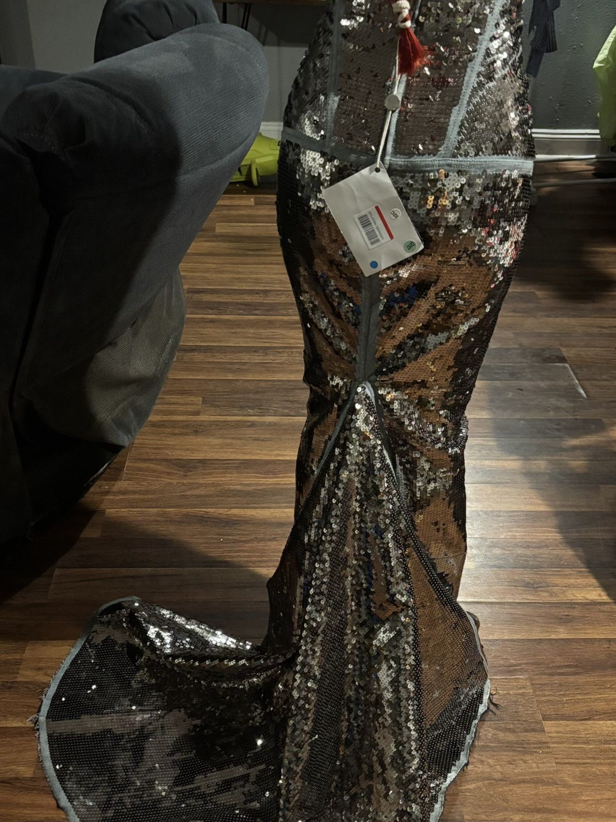 Rick Owens Silver maxi sequin skirt Size 27" / US 4 / IT 40 - 4 Thumbnail