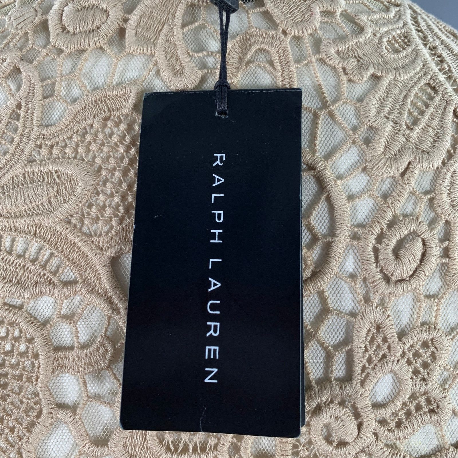 Ralph Lauren RALPH LAUREN Size 10 Khaki Cotton Lace Open Front Coat Size L / US 10 / IT 46 - 4 Thumbnail