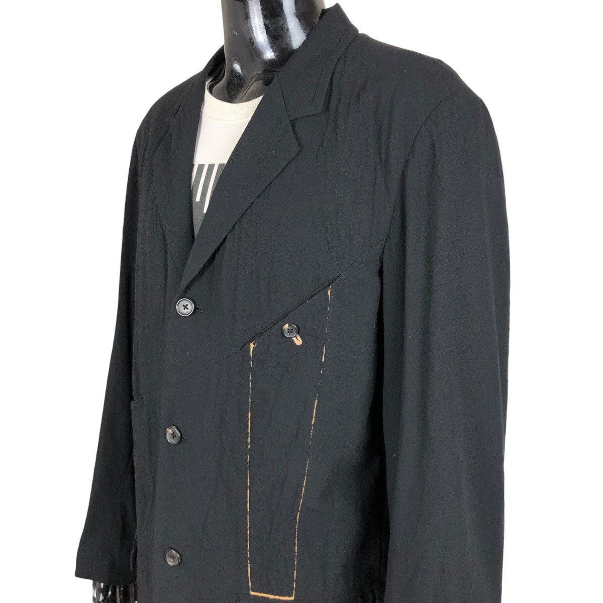 Yohji Yamamoto Vintage Yohji Yamamoto Pour Homme S/S 1999 Wool Light Jacket Size US L / EU 52-54 / 3 - 5 Thumbnail
