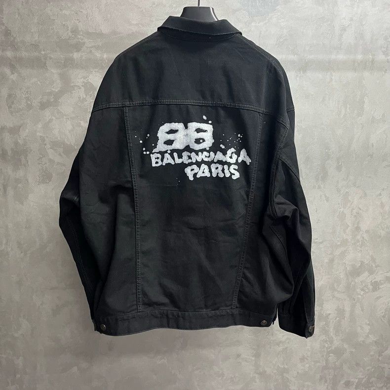 Balenciaga Balenciaga Black Solid Lapel Single Breasted Long Sleeve J Size US XL / EU 56 / 4 - 1 Thumbnail