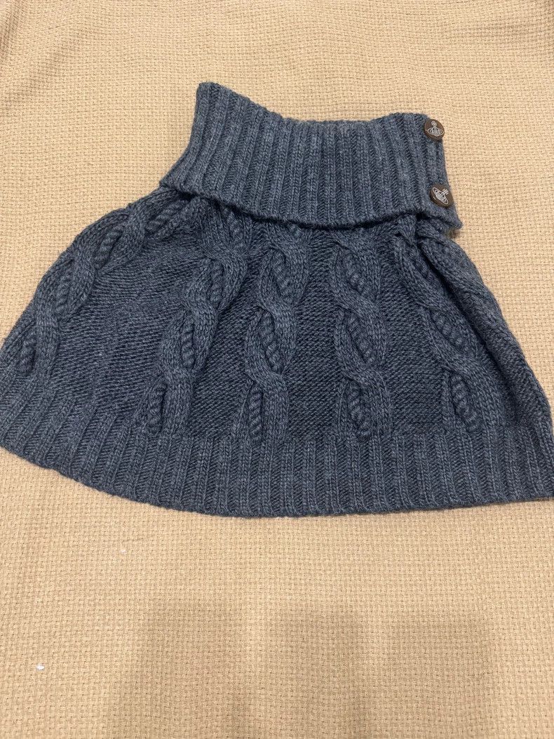 Vivienne Westwood Vivienne Westwood Autumn and winter grey knit woolen shawl Size ONE SIZE - 2 Thumbnail
