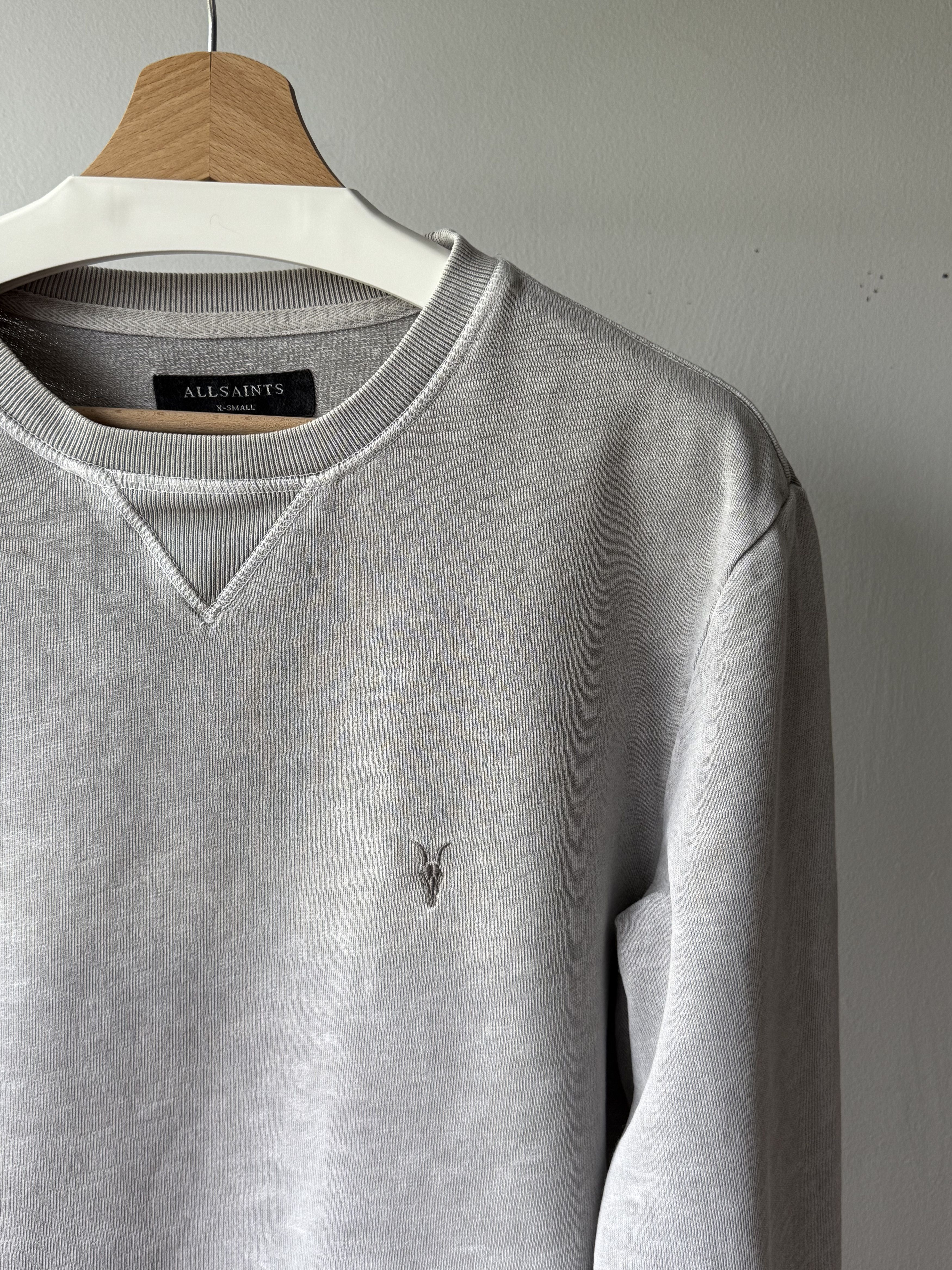 Allsaints Allsaints Wilde Crew Neck Grey Marl Cotton Logo Sweatshirt Size US XS / EU 42 / 0 - 6 Thumbnail