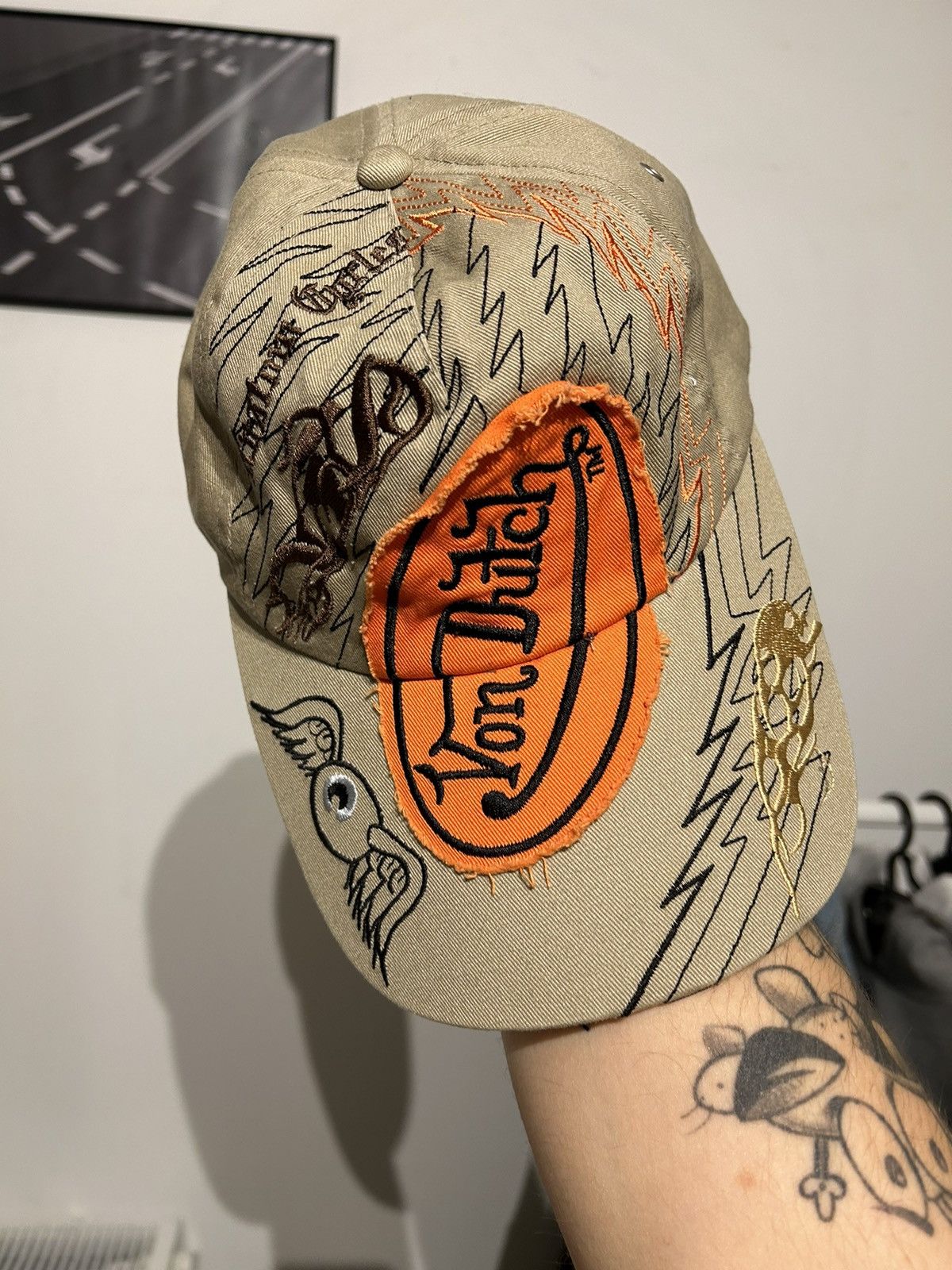 Christian Audigier × Vintage × Von Dutch VON DUTCH KUSTOM MADE EMBROIDERY CAP HAT Size ONE SIZE - 3 Thumbnail