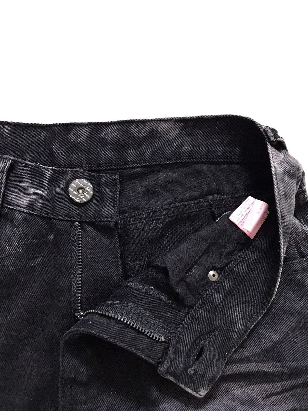 Japanese Brand Igrod Cdhrm Punk Cross Stitch Bleach Denim Flare Jeans Size US 30 / EU 46 - 9 Thumbnail