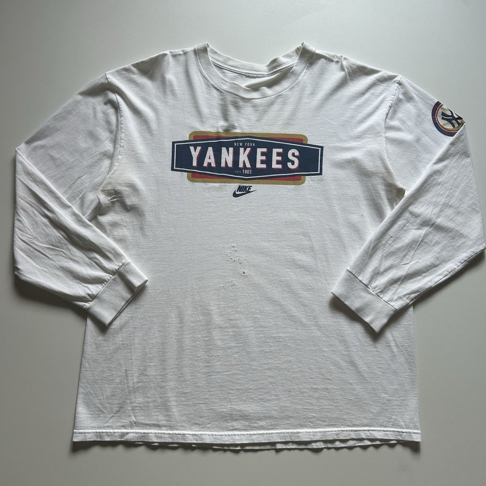 MLB Vintage Nike T Shirt XL Y2K New York Yankees MLB Long Sleeve Size US XL / EU 56 / 4 - 1 Thumbnail