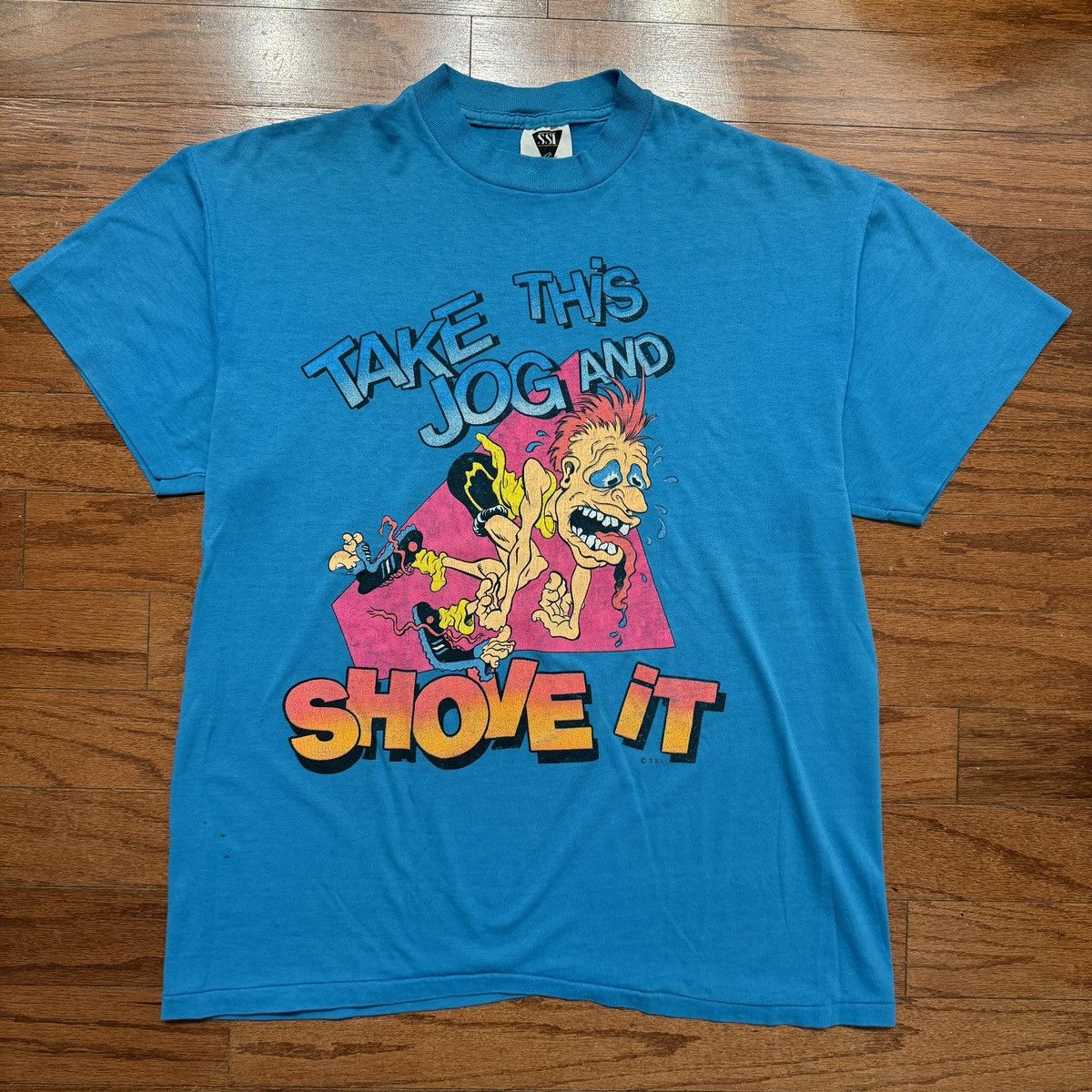 Vintage Vintage Take This Jog and Shove it Tee Size US XL / EU 56 / 4 - 1 Thumbnail