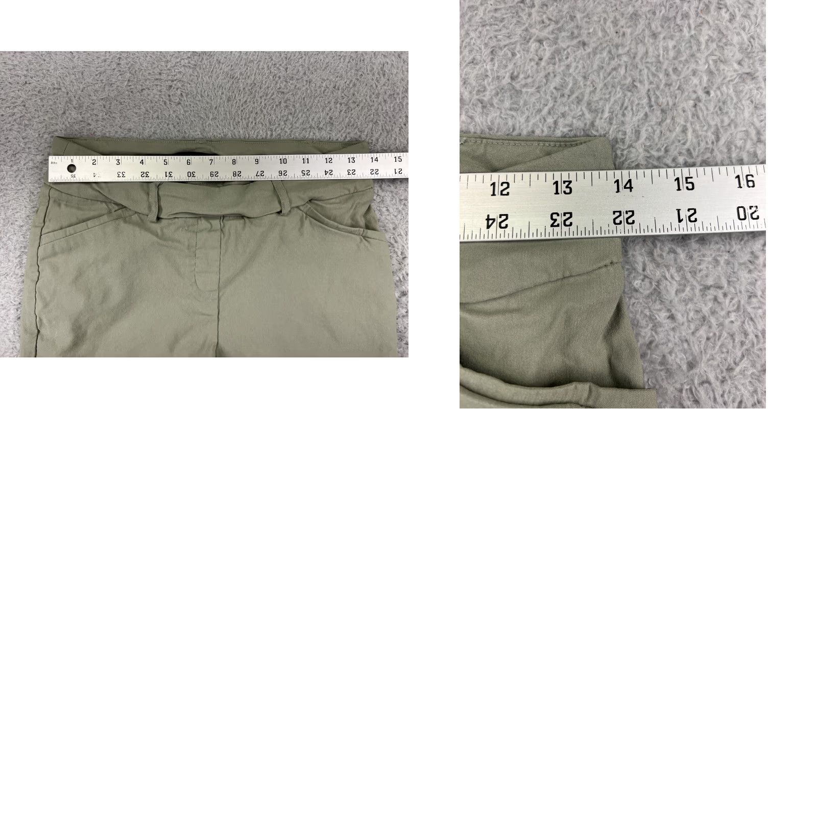 Vintage Hilary Radley Shorts Womens Small Green Bermuda Casual Activewear 5-Pocket Design Pockets 9 in Inseam Rayon Blend Viscose Wrap: No Size 28" / US 6 / IT 42 - 9 Thumbnail