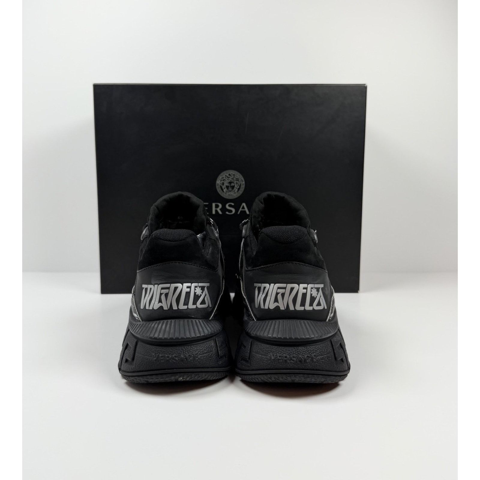 Versace Size 40EU/7US - Versace Trigreca Black Sneakers Size US 7 / EU 40 - 4 Thumbnail
