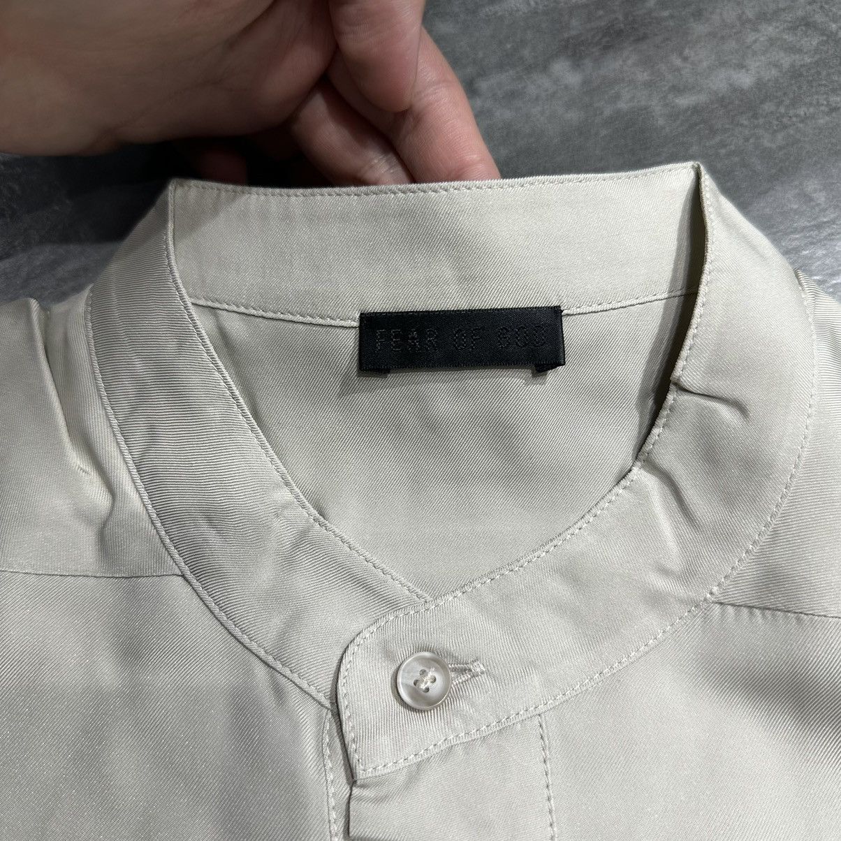 Fear of God Fear of God Luxury Loungewear Silk Longsleeve Shirt - Cement Size US XS / EU 42 / 0 - 4 Thumbnail