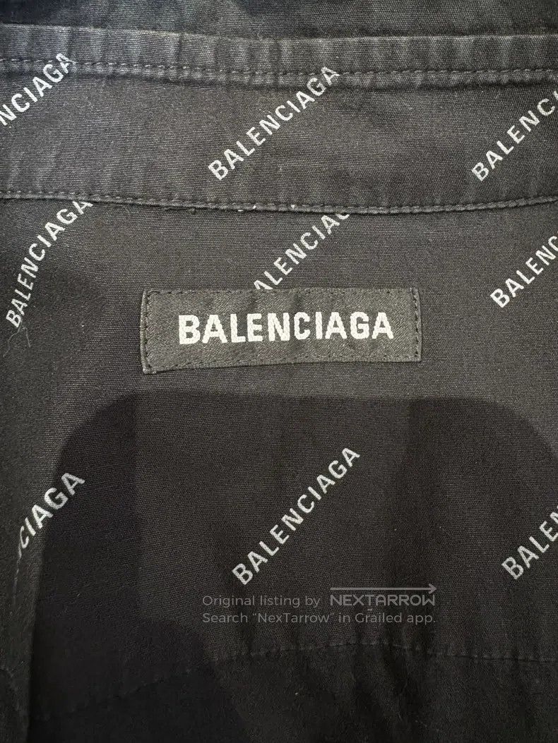 Balenciaga Balenciaga size 38 Black Full Print Logo Shirt Size S / US 4 / IT 40 - 6 Thumbnail