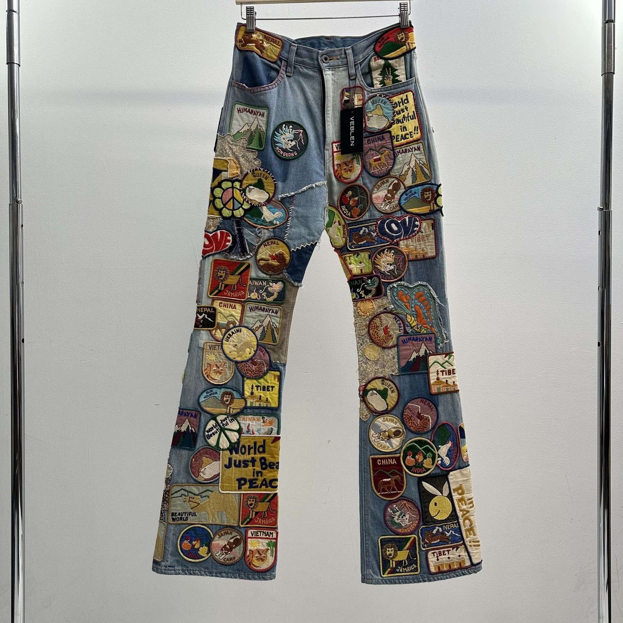 Image of Kapital Patchwork Jeans in Blue, Men's (Size 30)