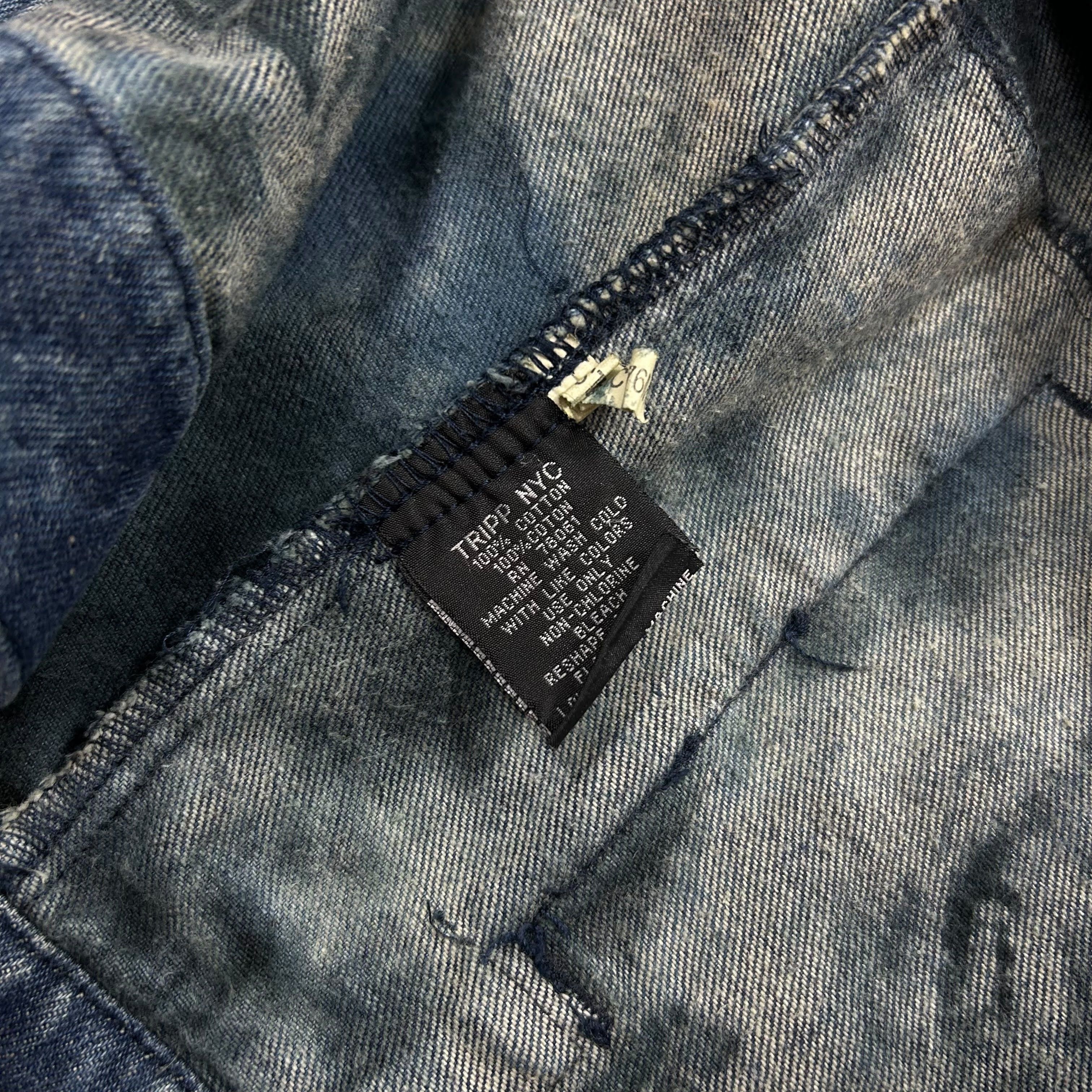 Tripp NYC Tripp NYC Blue Black Acid Wash Denim Vest Hooded S Size US S / EU 44-46 / 1 - 5 Thumbnail