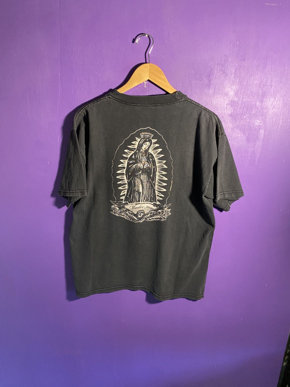 Other Vintage 90s The virgin Mary morenita faded t-shirt Size US L / EU 52-54 / 3 - 2 Thumbnail