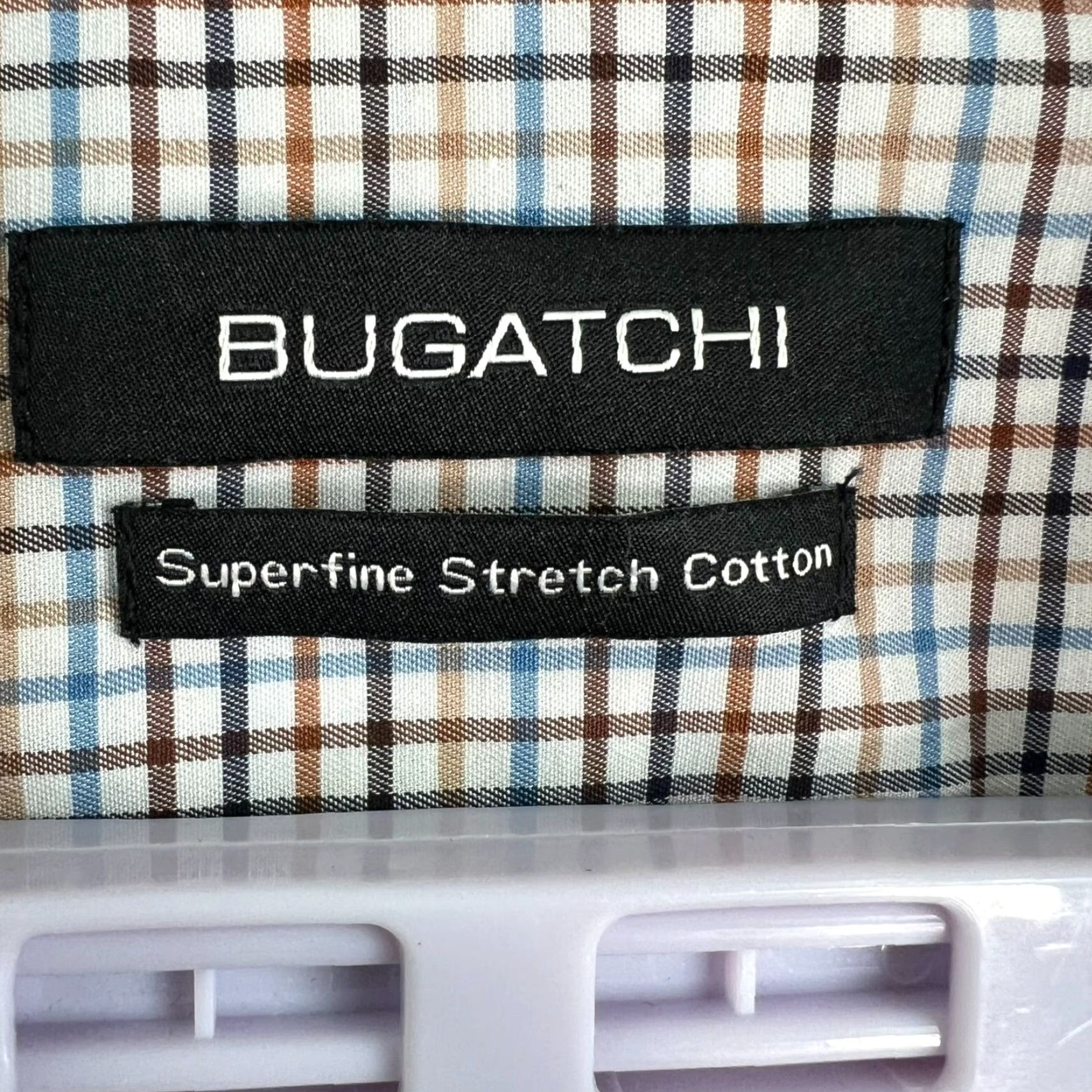 BUGATCHI Bugatchi Uomo Shirt Mens 17.5 Cotton Button-Up Long Sleeve Blue Striped Size US XL / EU 56 / 4 - 4 Thumbnail