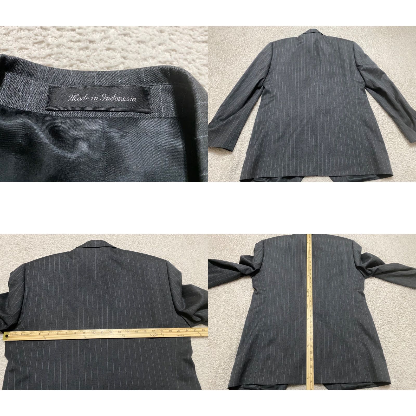 Chaps Chaps Ralph Lauren Blazer Mens Gray Wool 2 Button Long Sleeve Striped 40 Jacket Single-Breasted Vintage? Size US L / EU 52-54 / 3 - 8 Thumbnail