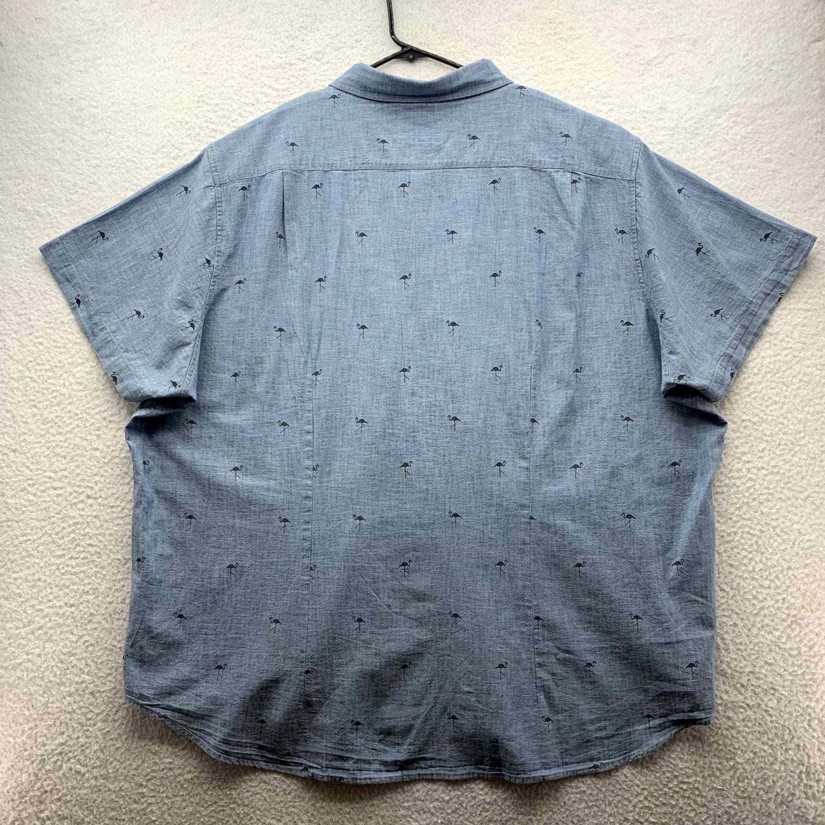 Bonobos Bonobos Shirt Mens 4XL Blue Button Flamingo Print Casual Comfort Preppy Size US XXL / EU 58 / 5 - 4 Thumbnail