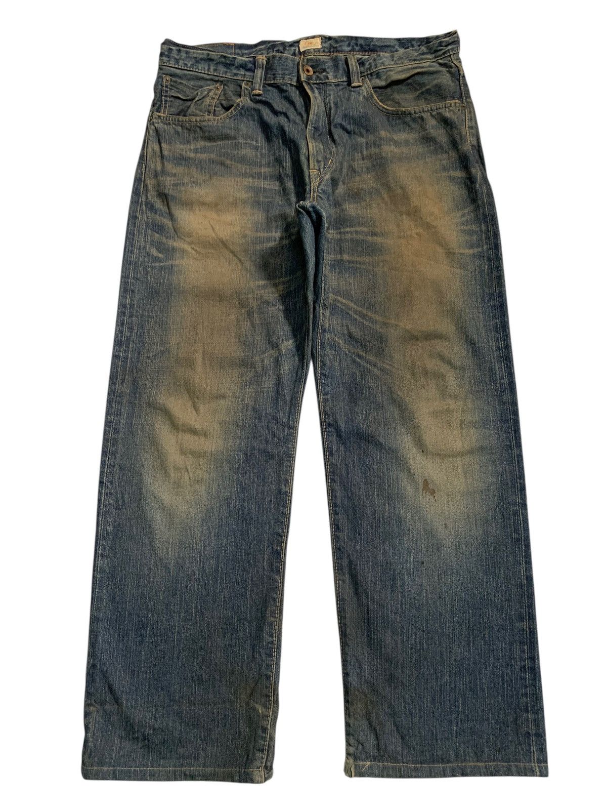 Kapital VINTAGE EDWIN 505Z BAGGY SELVEDGE RUSTY DISTRESSED DENIM Size US 35 - 1 Thumbnail