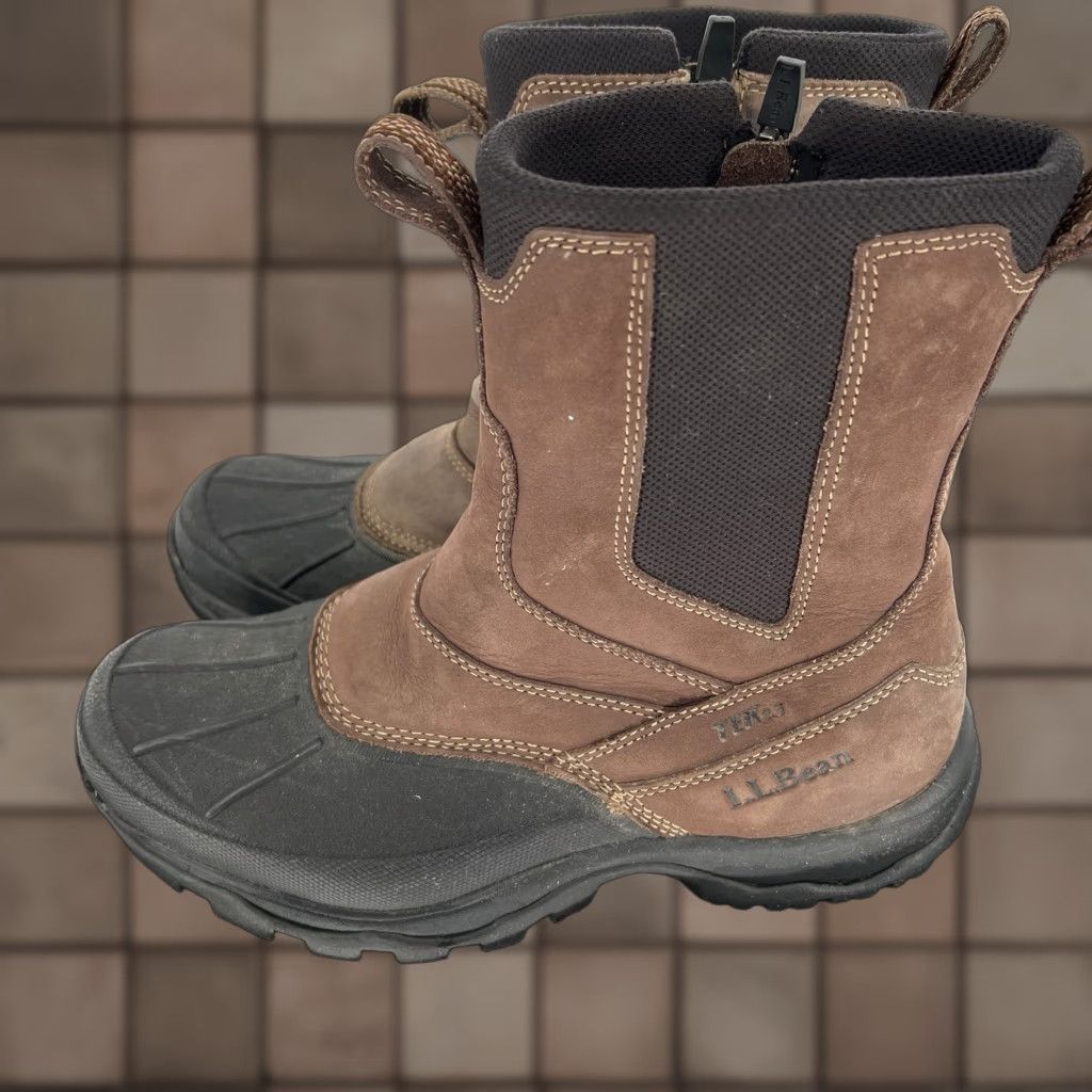 Vintage Brown LL Bean Mens Storm Chaser Boots Side Zip TEK 2.5 Size 7 M Size US 7 / EU 40 - 1 Thumbnail