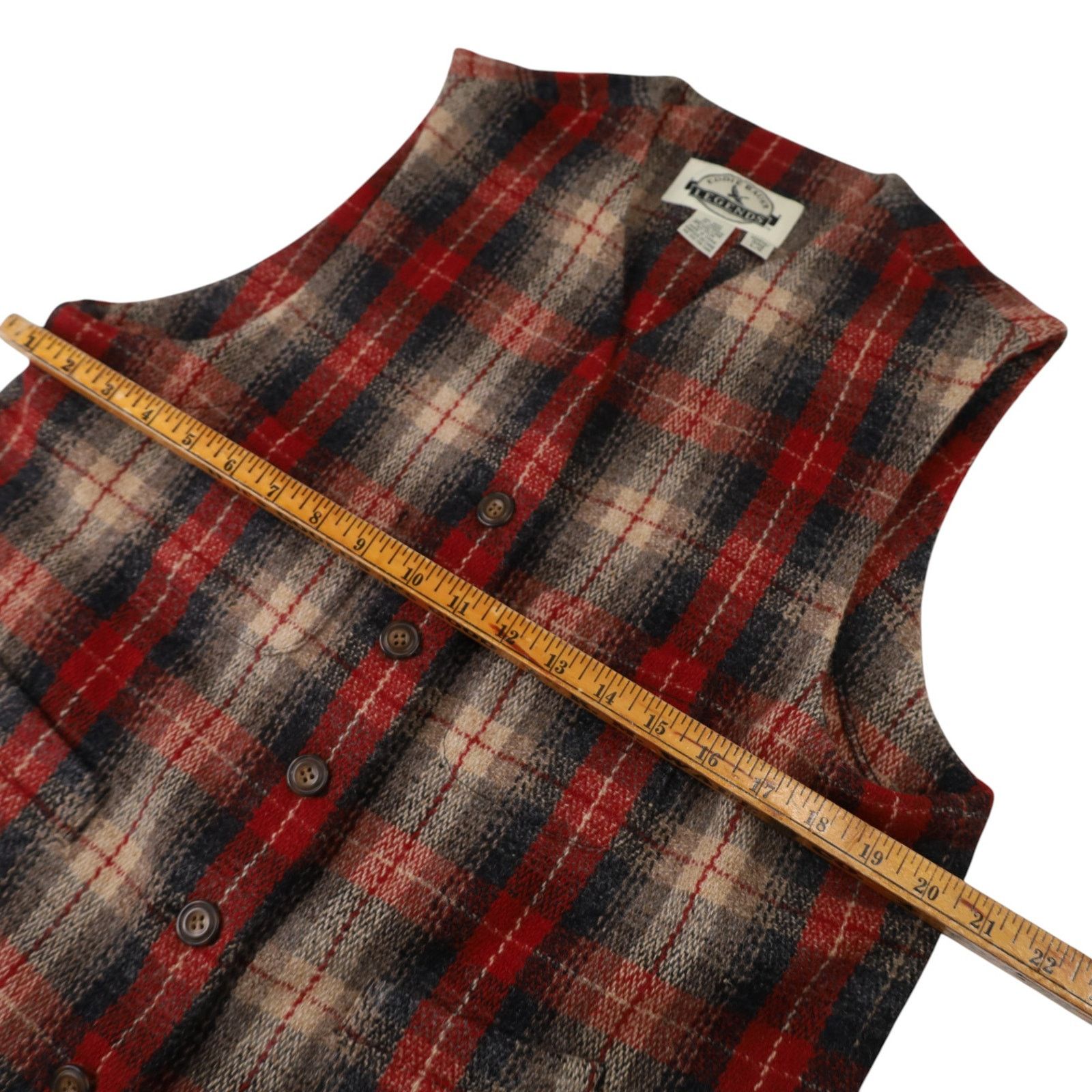 Eddie Bauer × Vintage Vintage Eddie Bauer Legends Shadow Plaid Wool Vest Size L / US 10 / IT 46 - 6 Thumbnail