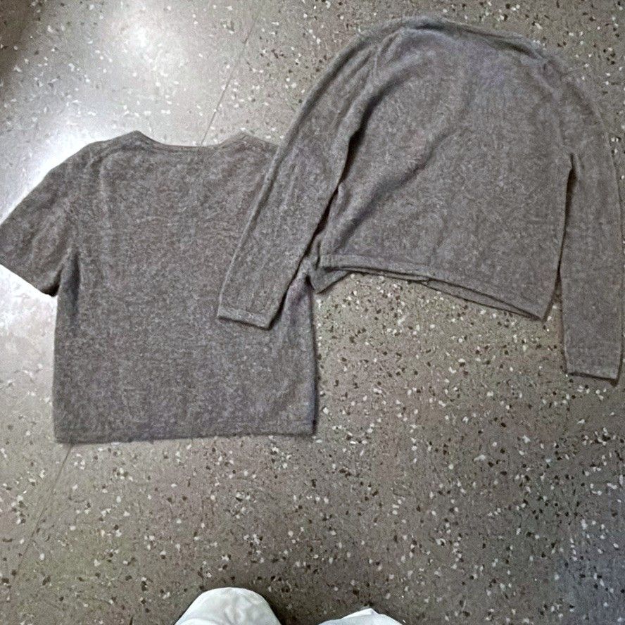 Free People Grey cashmere T-Shirt & Cardigan Set Bundle Size US S / EU 44-46 / 1 - 3 Thumbnail
