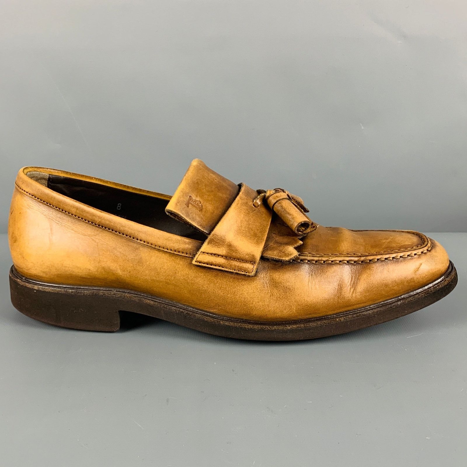 Tod's TOD'S Size 8 Brown Distressed Leather Tassels Loafers Size US 8 / EU 41 - 2 Thumbnail