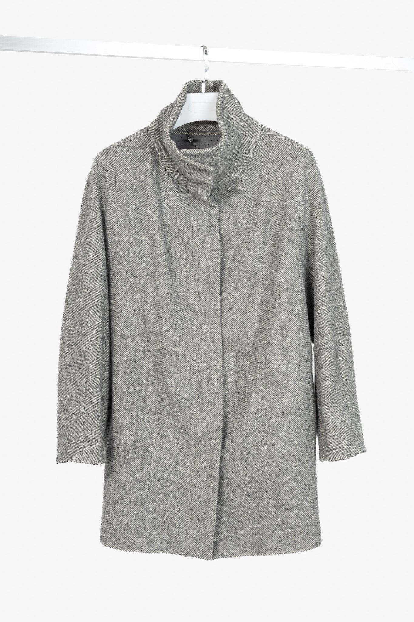 Weekend Max Mara Weekend Max Mara Grey Wool Herringbone Coat Size M / US 6-8 / IT 42-44 - 1 Thumbnail