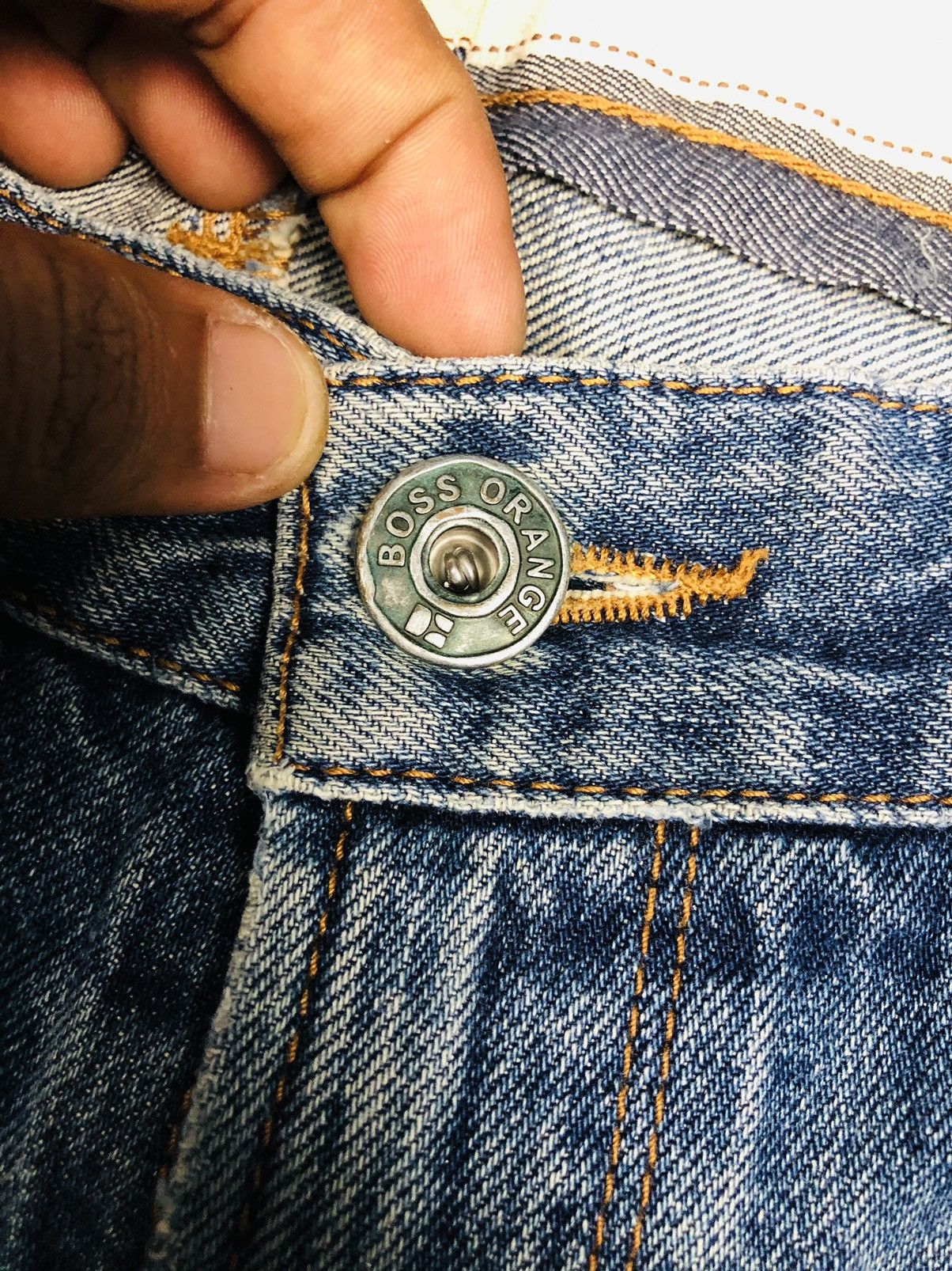 Japanese Brand Boss Orange Distressed Jeans (33) Size US 30 / EU 46 - 7 Thumbnail