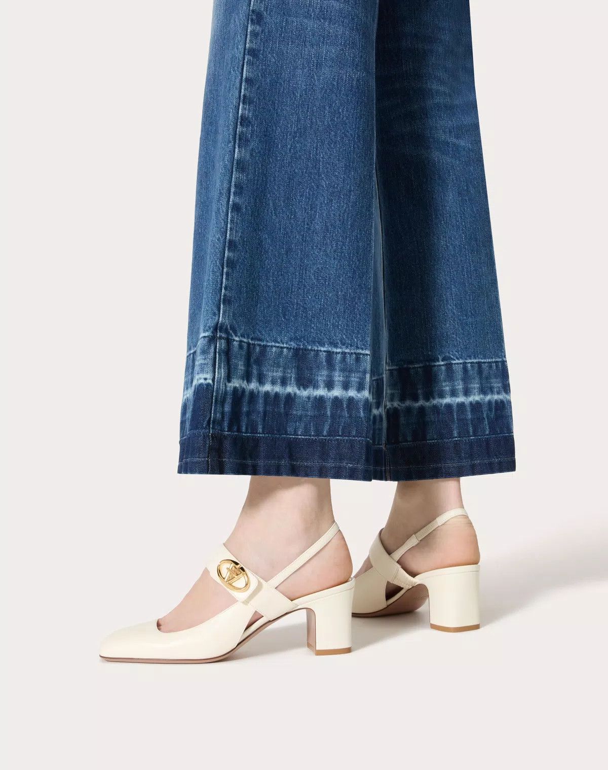 Valentino o1s1wg110625 Vlogo Locker Slingback Pumps in Creamy White Size US 11.5 / IT 41.5 - 6 Thumbnail